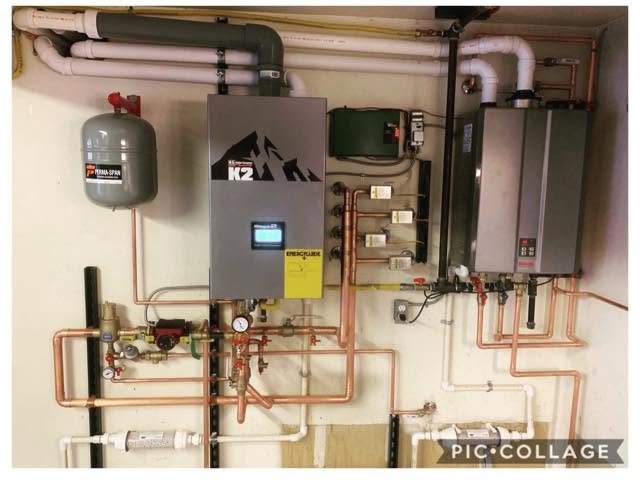 New K2 high-efficiency boiler and tankless water heater installed by DM Mechanical